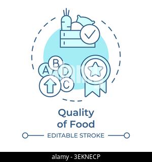 Quality of food soft blue concept icon Stock Vector