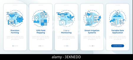 Agricultural technology services onboarding mobile app screen Stock Vector