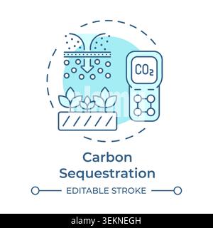 Carbon sequestration soft blue concept icon Stock Vector