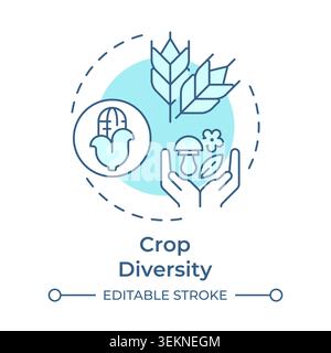 Crop diversity soft blue concept icon Stock Vector