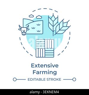 Extensive soft blue concept icon Stock Vector