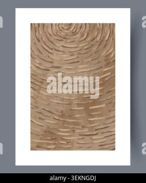 Abstract beige textured pattern with layered curved brush strokes Stock Vector