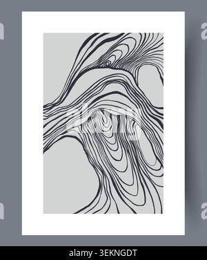 Abstract flowing contour line pattern with organic curves Stock Vector