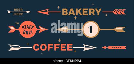 Wayfinding arrows. Directional signs collection Stock Vector