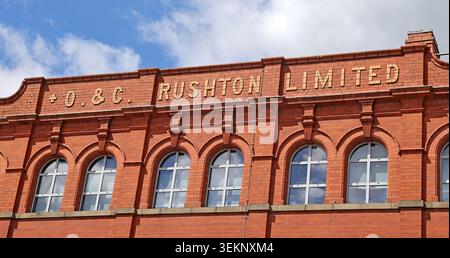 Rushton's Warehouse on New Market Street in Wigan town centre, Greater Manchester, England, UK. Stock Photo