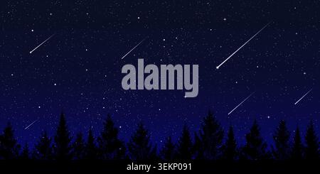 Deep cosmic scene with twinkling celestial bodies against dark backdrop vector illustration background. Stock Vector