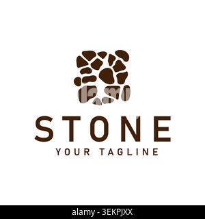 Organic Stone Pattern Construction Logo Vector Design Stock Vector