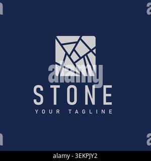 Geometric Stone Mosaic Construction Logo Vector Stock Vector