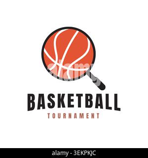 Basketball Analysis and Scouting Search Logo Stock Vector