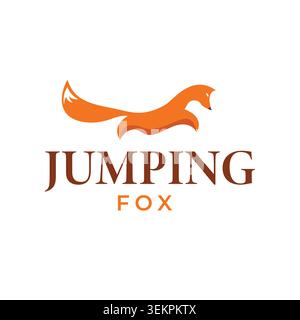 Jumping Fox Vector Logo Modern Minimalist Animal Brand Icon Stock Vector