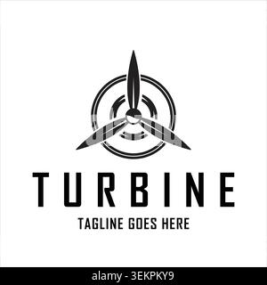 Turbine Propeller Symbol Logo Aviation, energy, or speed. Vector Illustration Design Stock Vector
