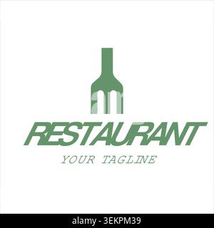 Three Tine Fork Logo. Symbol Of Restaurant, Culinary, Food, And Service Stock Vector