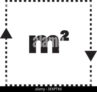 Square Meter Area Measurement Icon. M2 Room Dimension Surface Sign Stock Vector