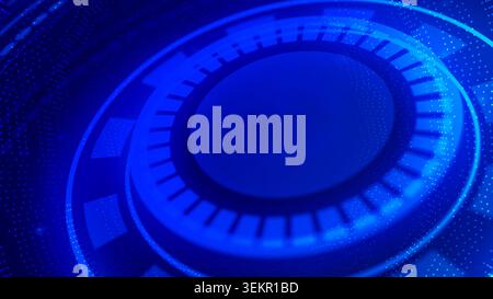 Abstract technology background with glowing circuits and data points creating a futuristic digital network concept Stock Photo