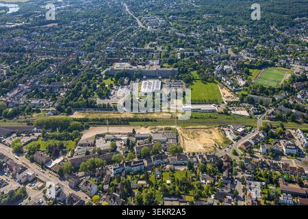 Luftbild, Baustelle zwischen Heerstraße und Hafenbahn, gegenüber Hochschule Ruhr West - Campus Parkstadt, Speldorf, Mülheim an der Ruhr, Ruhrgebiet, Nordrhein-Westfalen, Deutschland ACHTUNGxMINDESTHONORARx60xEURO *** Aerial view, construction site between Heerstraße and Hafenbahn, opposite Hochschule Ruhr West Campus Parkstadt, Speldorf, Mülheim an der Ruhr, Ruhr area, North Rhine-Westphalia, Germany ACHTUNGxMINDESTHONORARx60xEURO Stock Photo