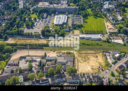 Luftbild, Baustelle zwischen Heerstraße und Hafenbahn, gegenüber Hochschule Ruhr West - Campus Parkstadt, Speldorf, Mülheim an der Ruhr, Ruhrgebiet, Nordrhein-Westfalen, Deutschland ACHTUNGxMINDESTHONORARx60xEURO *** Aerial view, construction site between Heerstraße and Hafenbahn, opposite Hochschule Ruhr West Campus Parkstadt, Speldorf, Mülheim an der Ruhr, Ruhr area, North Rhine-Westphalia, Germany ACHTUNGxMINDESTHONORARx60xEURO Stock Photo