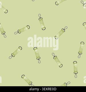seamless pattern keyring keychain key cartoon vector Stock Vector