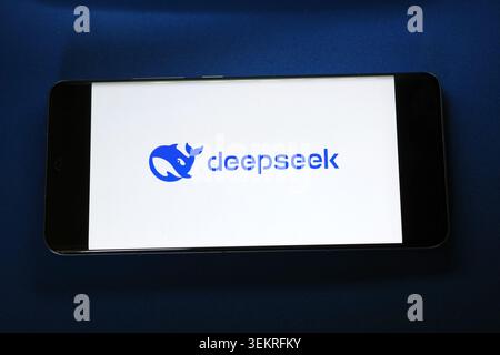 DeepSeek logo displayed on a smartphone screen Stock Photo
