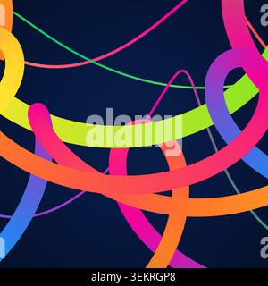 Decorative bright gradient zigzag bands illustration for marketing layouts, creative layouts, and modern visual branding. Stock Vector