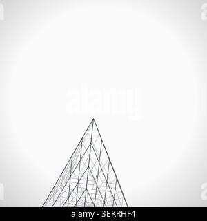 Decorative wire pyramid illustration for print design, creative layouts, and modern visual branding. Stock Vector