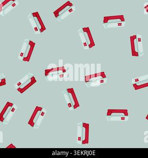 seamless pattern healthy lunch box color icon vector Stock Vector