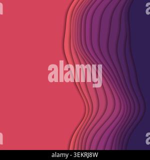 Decorative layered papercut waves illustration for print design, creative layouts, and modern visual branding. Stock Vector