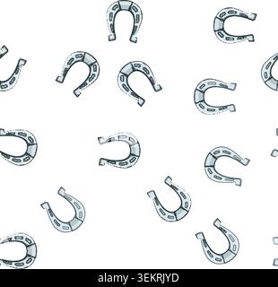 pattern logo horseshoe cartoon vector Stock Vector