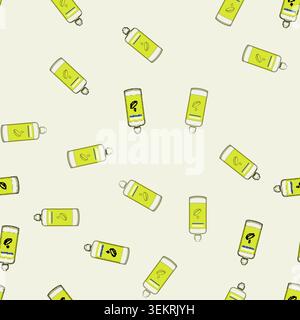 seamless pattern container contact lens solution cartoon vector Stock Vector