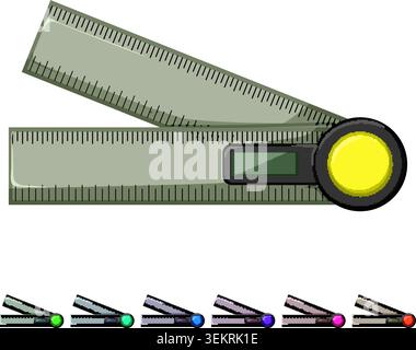 project ruler builder cartoon vector graphic Stock Vector