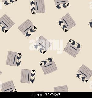 seamless pattern board clapperboard cartoon vector Stock Vector