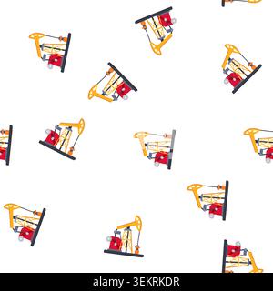 pattern exploration oil rig cartoon vector Stock Vector