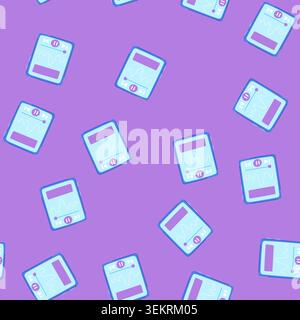 seamless pattern sound mp3 player cartoon vector Stock Vector