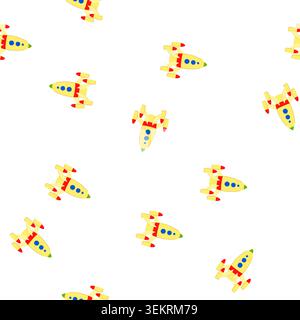 pattern science rocket toy cartoon vector Stock Vector