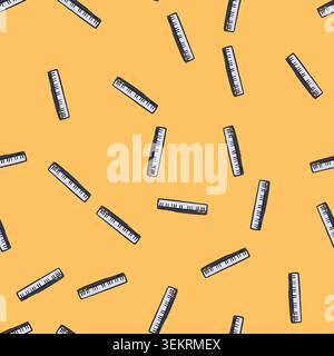 seamless pattern classical piano cartoon vector Stock Vector