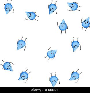 pattern rain water drop character cartoon vector Stock Vector
