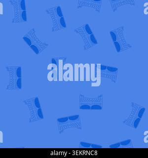 seamless pattern blue ornamental metal gate securing private property Stock Vector
