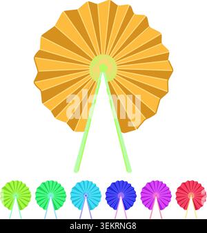 red hand fan vector cartoon graphic Stock Vector