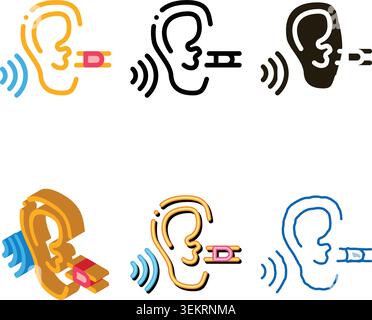 perfect hearing icon vector variety outline Stock Vector