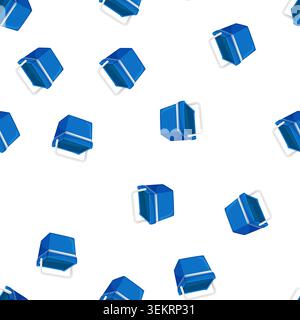 pattern summer cooler box cartoon vector Stock Vector