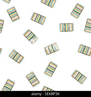 pattern vintage boho rug cartoon vector Stock Vector