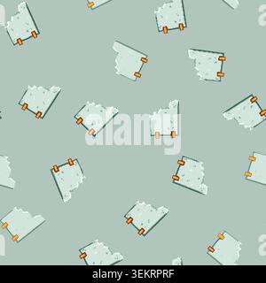 seamless pattern memo pinned torn paper notes cartoon vector Stock Vector