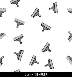 pattern mortar notched trowel cartoon vector Stock Vector