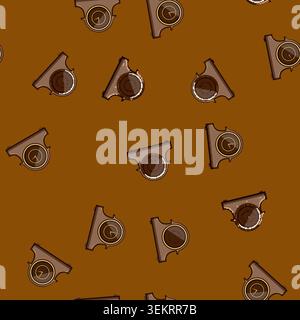 seamless pattern durable travel alarm clock cartoon vector Stock Vector