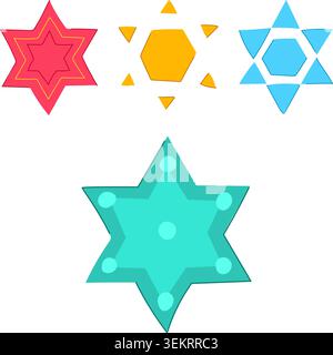 Graphic stars illustrating religious and faith symbols Stock Vector