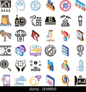 Various modern isometric icons illustrating diverse concepts Stock Vector