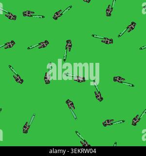 seamless pattern plumber pipe wrench cartoon vector Stock Vector