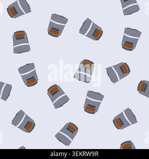 seamless pattern digital automatic pet feeder cartoon vector Stock Vector