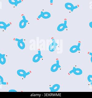seamless pattern blue pencil bending and looping for creative ideas Stock Vector