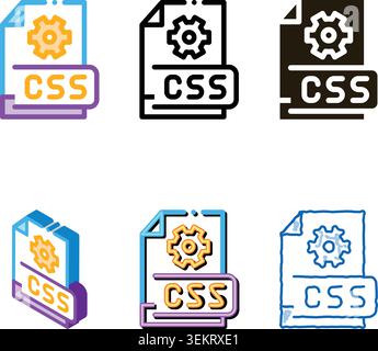 front end css diversity code icon vector outline Stock Vector