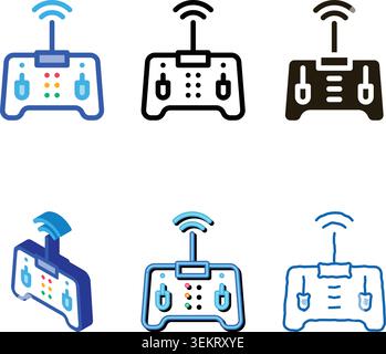 drone variants remote control icon vector outline Stock Vector